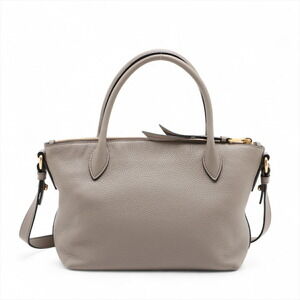 Prada Greige Leather Handbag Vitello Dino
